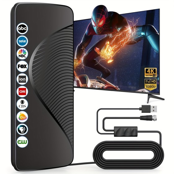 2025 TV Antenna Indoor Antenna for Smart TV Long Range Reception HD Digital Antenna Outdoor for Local Channels Supports 4K 1080P